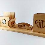 Wooden Desk Organizer - Clock insert | Corporate Gifts in Pakistan
