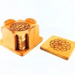 Wooden Cup Mats - Customized Corporate Gifts with logo/text in Peshawar, Pakistan