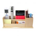 10a. Wooden Desk Organizer (cards, mobile, pens, pencil, scale, calculator holder)