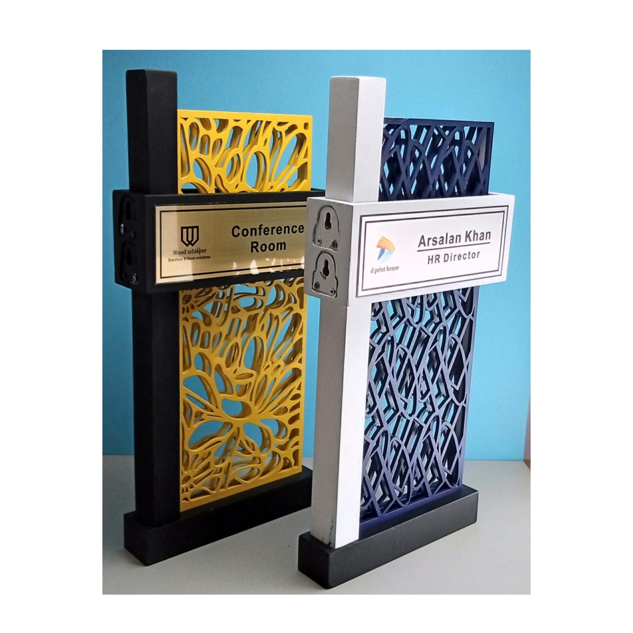 003. Table Name Sign Plate ( office wooden name plate customized ) in