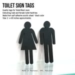 Toilet Sign Tags - male and female sign tags for toilt restroom washroom
