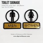 Toilet signage male female rest room signage tags
