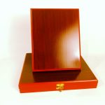 Shields and awards with custom metal print and wooden box